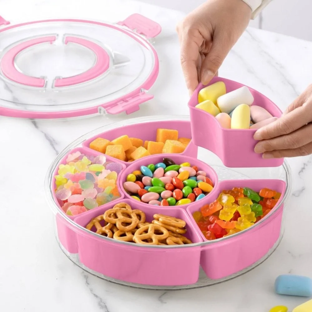 CWC Lazy Susan Snackel Box in Pink - Picture 1 of 11